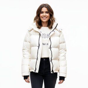 ARITZIA TNA The Super Puff Jacket Women's Sz (M) Cream-White Goose Down LIKE NEW